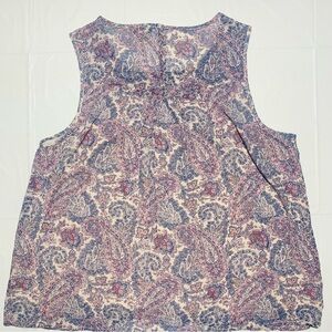 Lucky Brand Purple Pink Smocked Sleeveless Tank Top